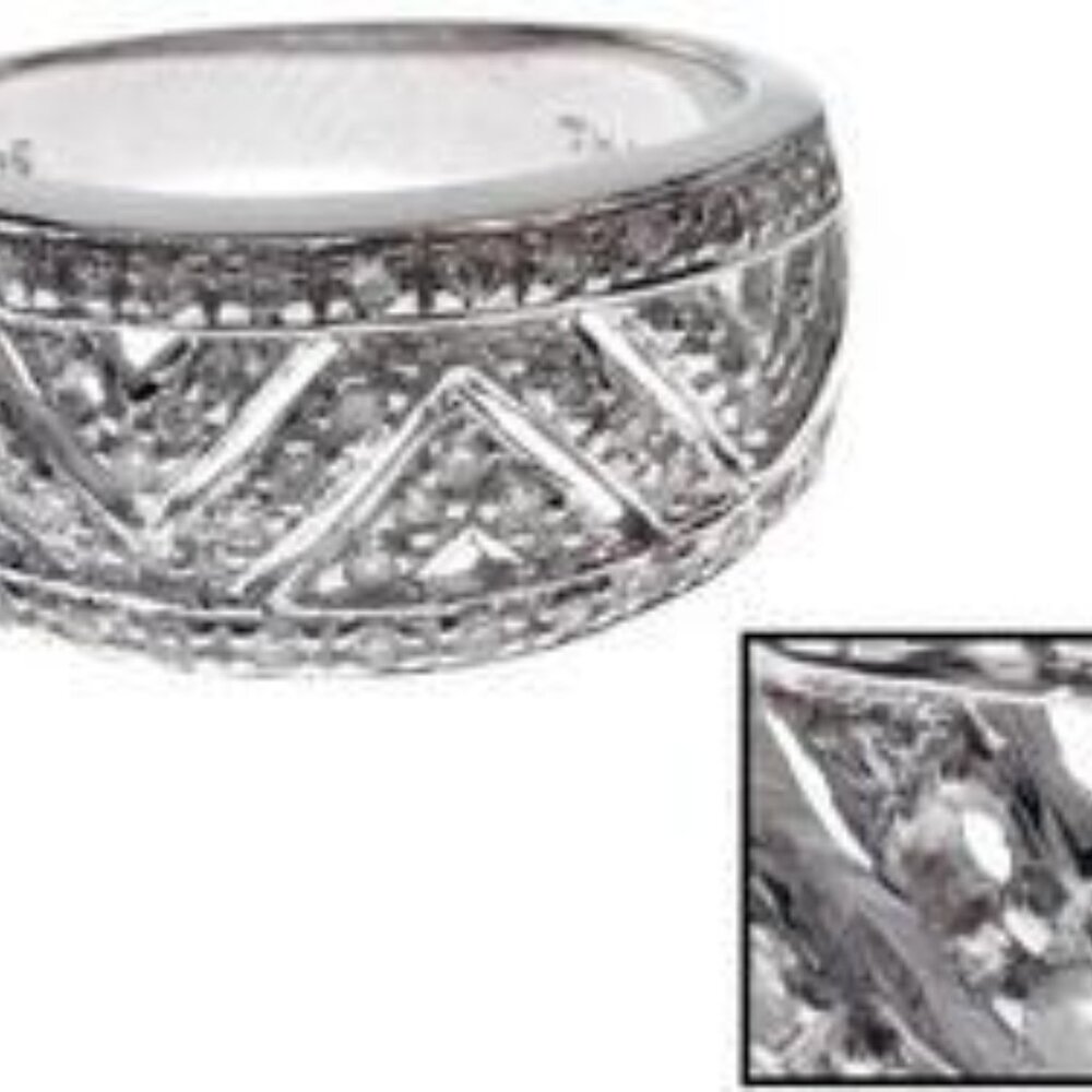 Scratch&Dent -- BOLD Sterling Silver 0.33ctw Round Diamond Zig-Zag Design Ring - Picture 5 of 9